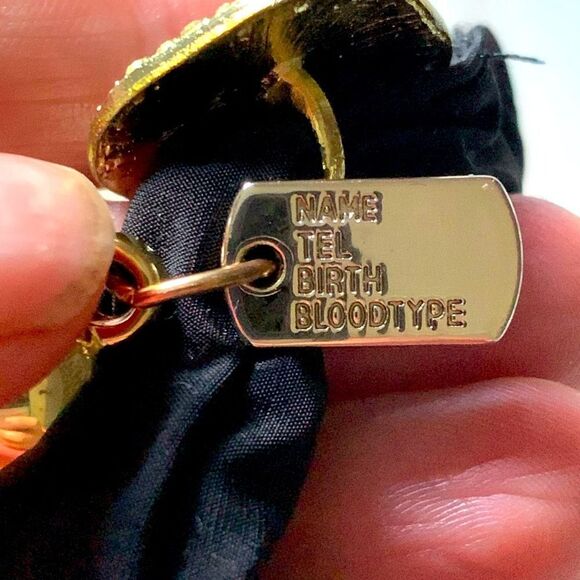 Black Camellia Flower Scrunchie with Charms - Hair Tie Hair Band Ponytail - Picture 8 of 10